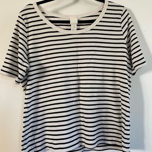 XXL/2X H&M Basics Black and White Striped Women's Shirt